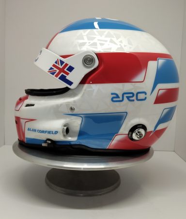 Allan Corfield's 2025 arc racewear helmet