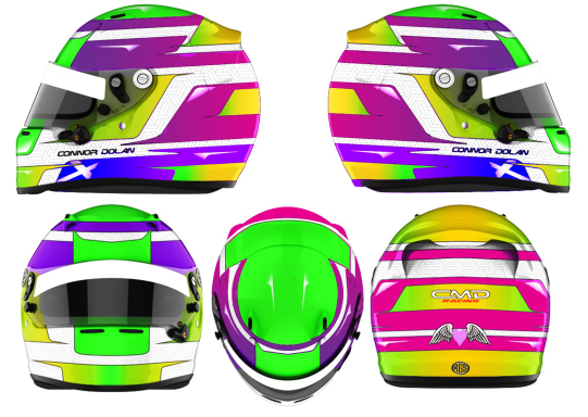 Connor Dolans 2024 karting helmet design