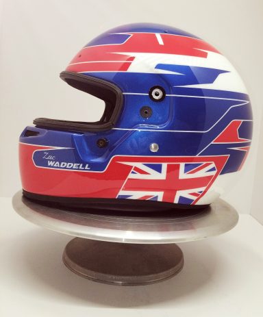 Zac Waddell's 2025 karting helmet